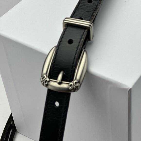 Leather and faux silver and turquoise belt - Picture 5 of 7